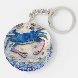 Blauwe krab sleutelhanger