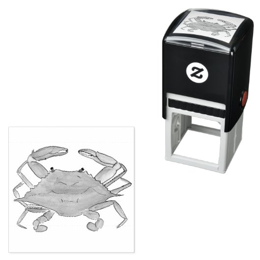 Blauwe krab stempel (In situ)