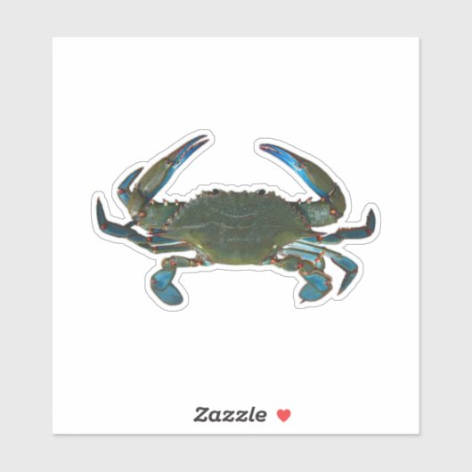 Blauwe krab sticker (Vel)