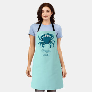 Blauwe Krab Strand Aqua Keuken Schort