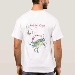 Blauwe Krab Strand Kerst T-Shirts