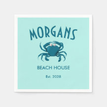 Blauwe Krab Strand Persoonlijke Strandservetten
