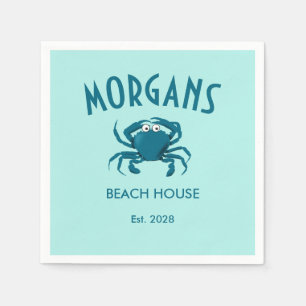 Blauwe Krab Strand Persoonlijke Strandservetten Servet
