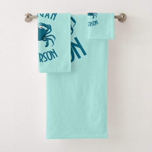 Blauwe Krab Strand Thema Bad Handdoek Set Cadeau (Insitu)