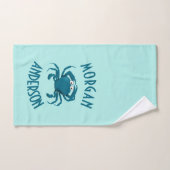 Blauwe Krab Strand Thema Bad Handdoek Set Cadeau (Handdoek)