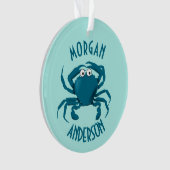 Blauwe Krab Strand Thema Gift Ornament (voorkant)