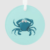 Blauwe Krab Strand Thema Gift Ornament (achterkant)