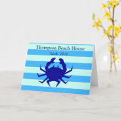 Blauwe Krab Strandhuis Nautilus Kaart (Gele Bloem)