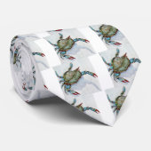 blauwe krab stropdas (Opgerold)