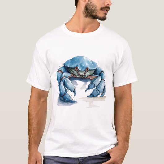 Blauwe krab t-shirt (Voorkant)