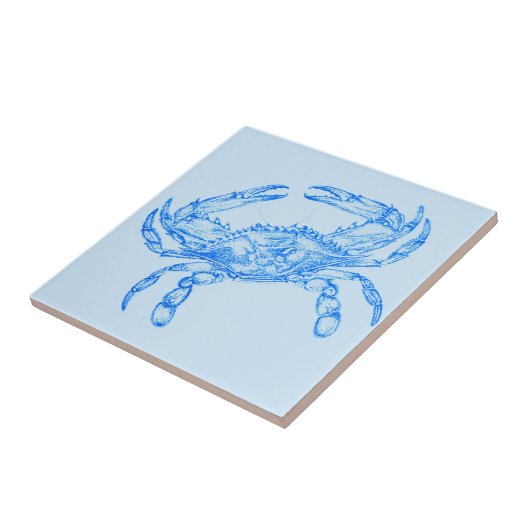  blauwe krab tegeltje (Zijkant)