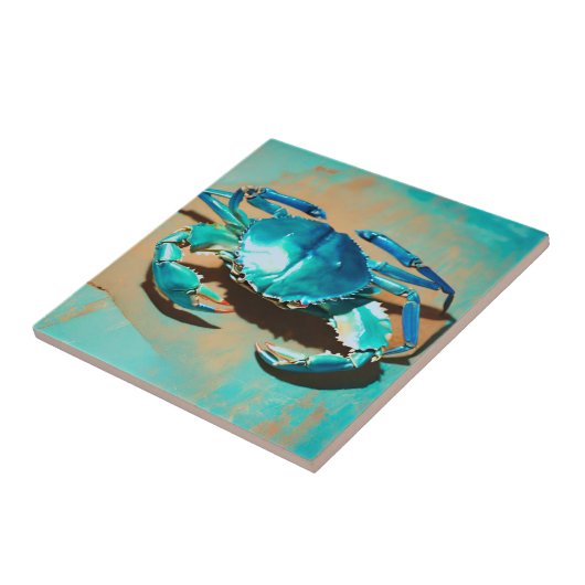  blauwe krab tegeltje (Zijkant)