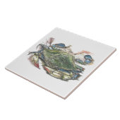 Blauwe krab tegeltje (Zijkant)