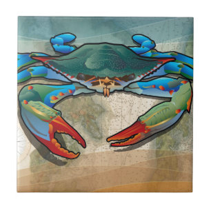 Blauwe krab tegeltje