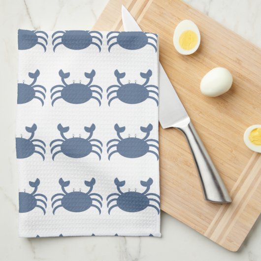 Blauwe krab theedoek (Quarter Fold)