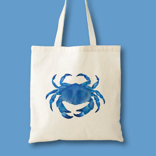 Blauwe krab tote bag