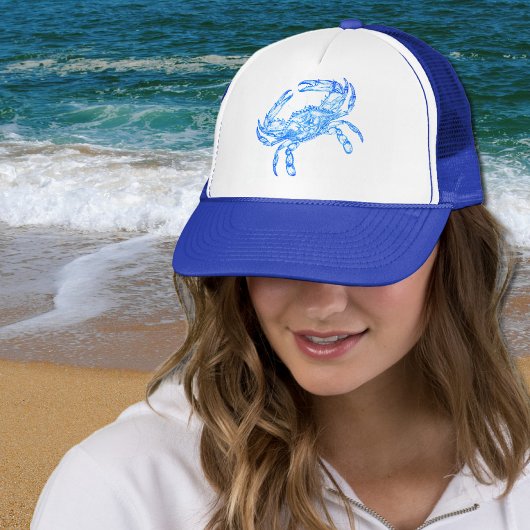  blauwe krab trucker pet
