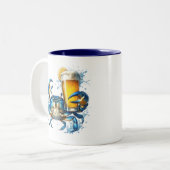 Blauwe krab tweekleurige koffiemok (Voorkant links)