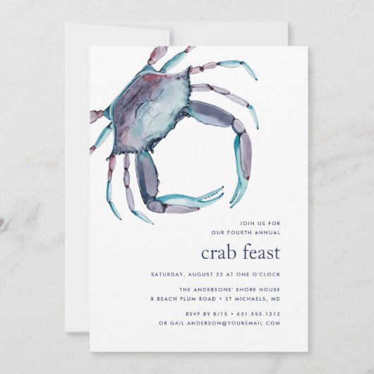 Blauwe krab | Uitnodiging om te worden uitgezonden (Voorkant)