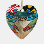 Blauwe krab van Maryland Keramisch Ornament (Rechts)