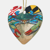 Blauwe krab van Maryland Keramisch Ornament (Links)