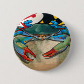 Blauwe krab van Maryland Ronde Button 5,7 Cm (Voorkant)