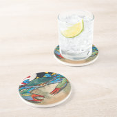 Blauwe krab van Maryland Zandsteen Onderzetter (Zijkant)