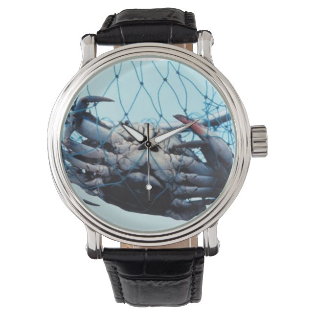 Blauwe krab vangen horloge (Voorkant)