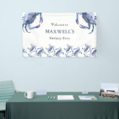 Blauwe Krab Verjaardagsbanner Spandoek (Beurs)