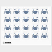 Blauwe krab vierkante sticker (Vel)