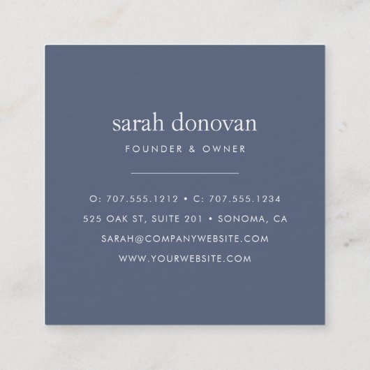 Blauwe krab vierkante visitekaartje (Achterkant)