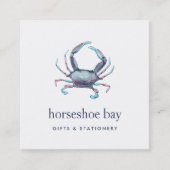 Blauwe krab vierkante visitekaartje (Voorkant)