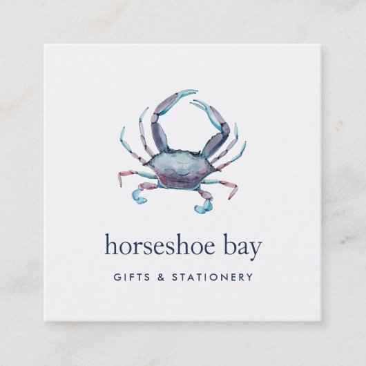 Blauwe krab vierkante visitekaartje (Voorkant)