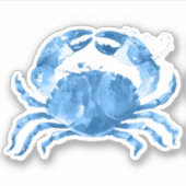 Blauwe krab waterverven illustratie sticker (Voorkant)