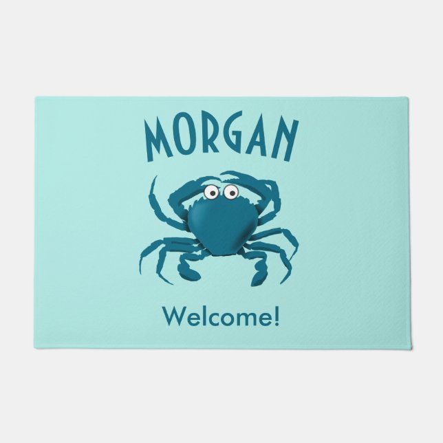 Blauwe krab Welkomstdeur Mat Doormat (Voorkant)