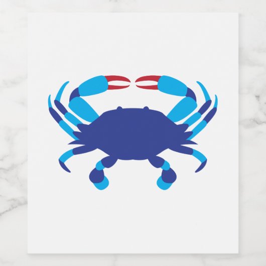 Blauwe krab wijn etiket (Enkel label)