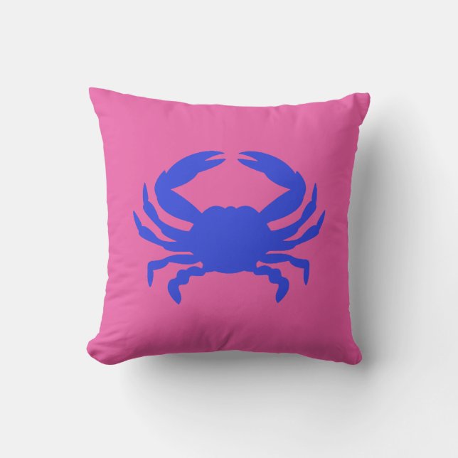 Blauwe Krab Worp Kussen (Voorkant)