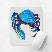 Blauwe krab zee levensillustratie, kust, school muismat (Met muis)