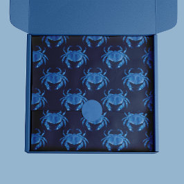 Blauwe Krab Zee Oceaan patroon Tissuepapier