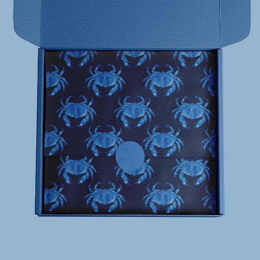 Blauwe Krab Zee Oceaan patroon Tissuepapier