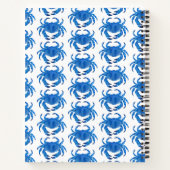 Blauwe krab Zee-oceaanpatroon Notitieboek (Achterkant)