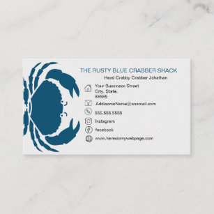 Blauwe krab zeebrak zwart wit, eenvoudig nicht visitekaartje