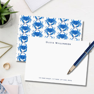 Blauwe krab Zeeduivel Notitiekaartje