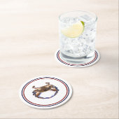 Blauwe krab zeehond Nautisch Ronde Kartonnen Onderzetter (Insitu)