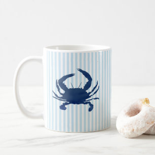 Blauwe Krab Zeevaart Schildering Blauwe Streep Kun Koffiemok