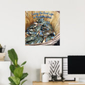Blauwe krabben - Het leven in het goede leven in N Poster (Thuiskantoor)