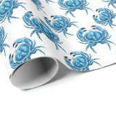 Blauwe krabben Kustvis Cadeaupapier (Rol Hoek)
