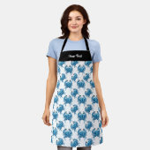 Blauwe Krabben Patroon Fresh Seafood Schort (Gedragen)