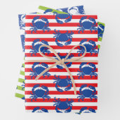 Blauwe krabbetjes inpakpapier vel (In situ)