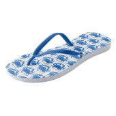 Blauwe krabpatroon teenslippers (Schuin)